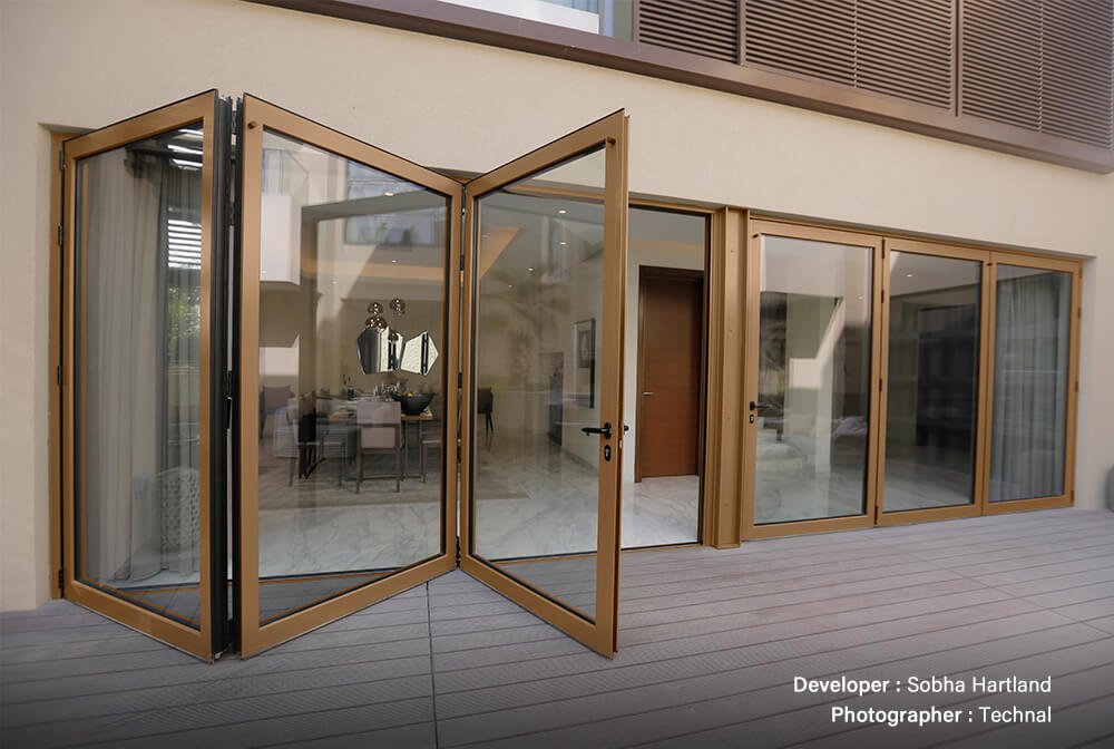 Ambial Outward Brown Sliding folding door