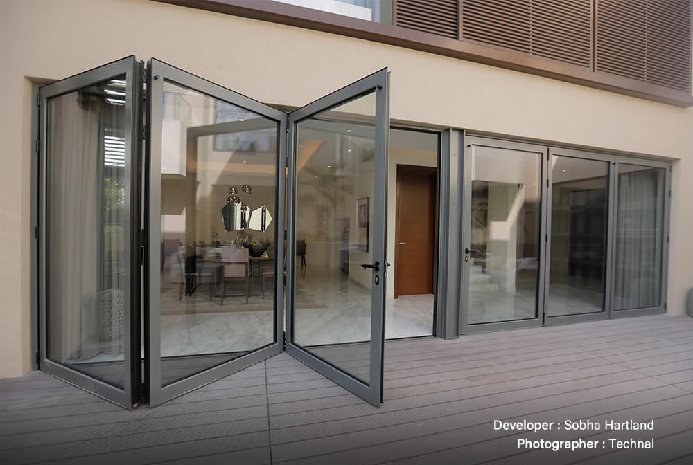 Grey Ambial Outward Sliding folding Door