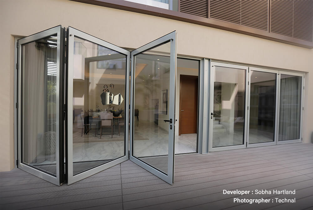 Outward Metallic Sliding glass Door Kuwait