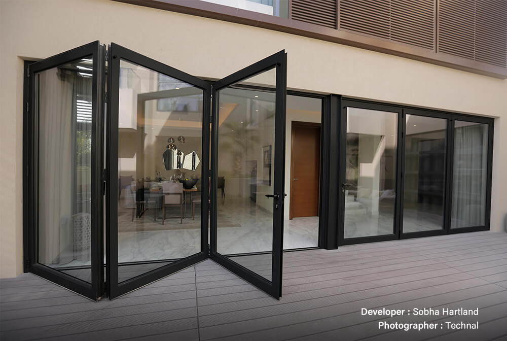 Outwards Black Sliding door bahrain