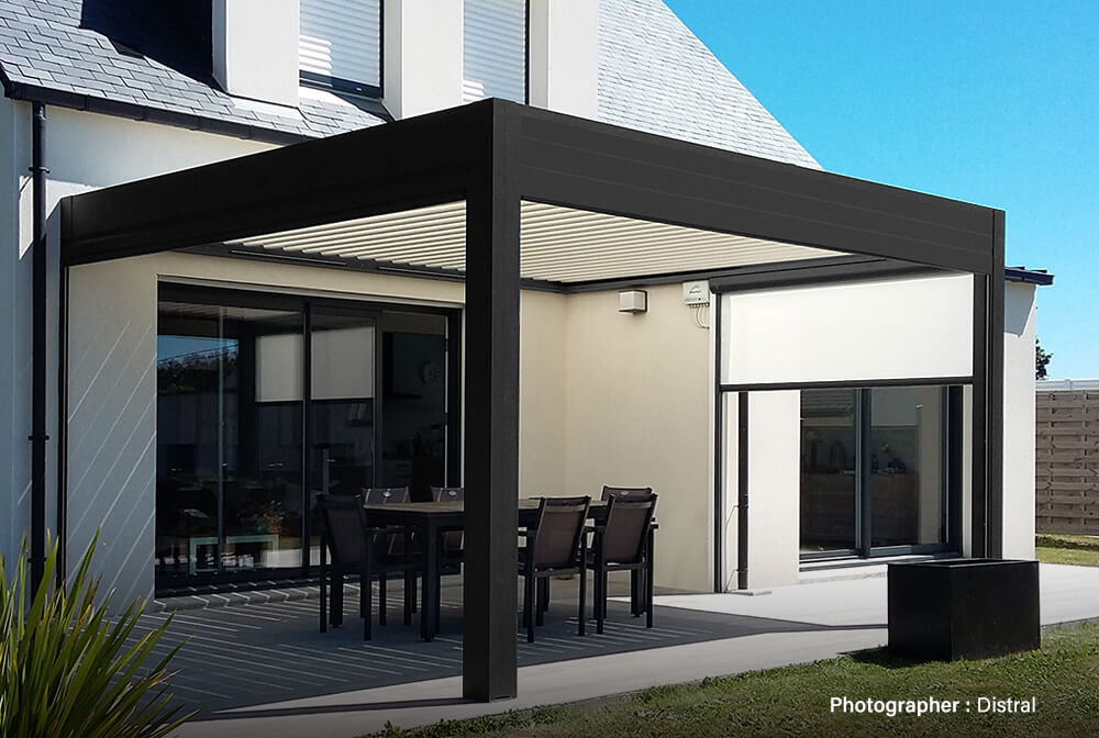 2 Post Pergola Suneal Black Color